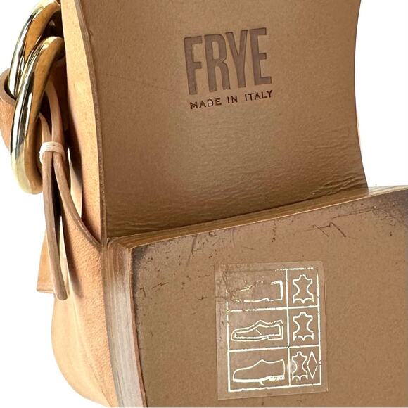 Frye Ricki Ring Strap Vintage Tan Moto Boot Sz 8.5 Leather Block Heel Bootie New - Picture 7 of 15